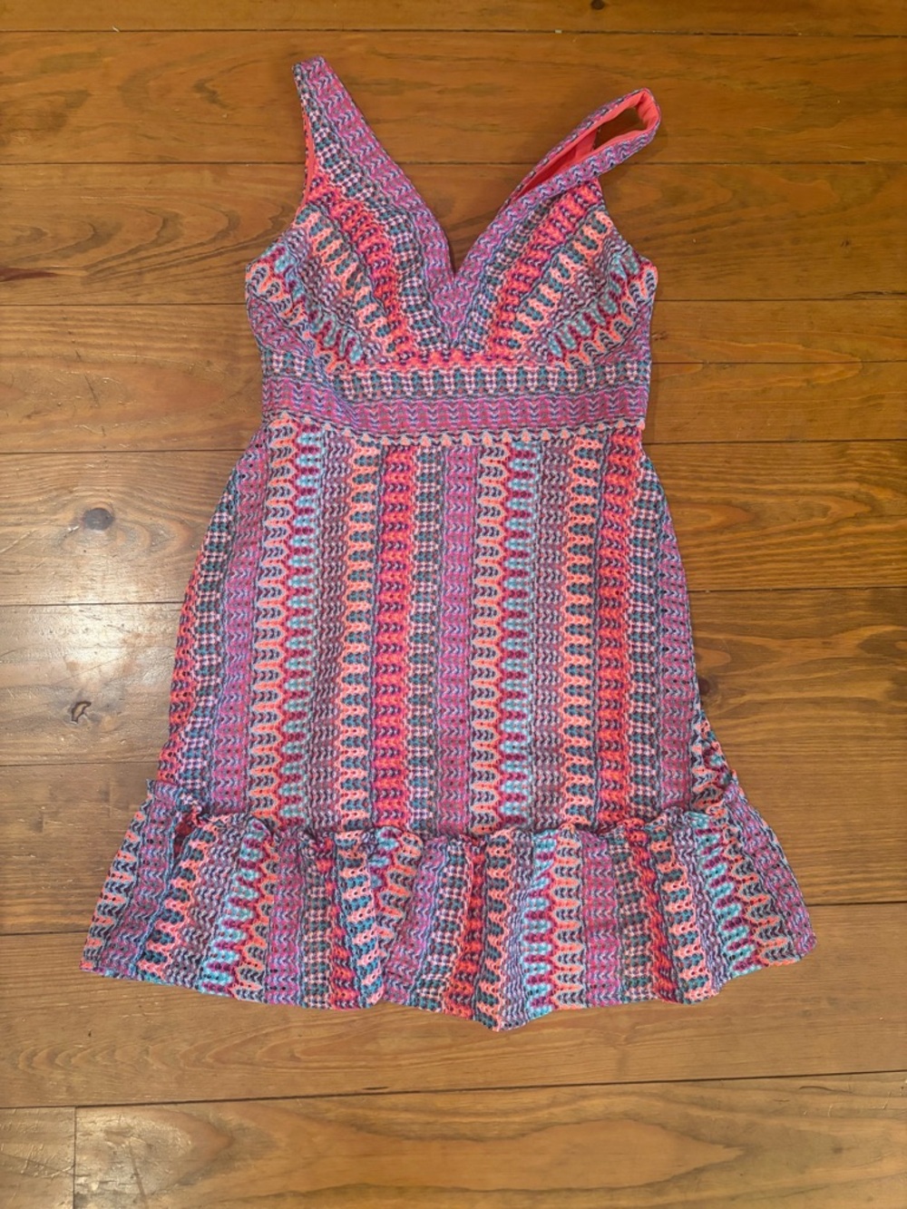 Donna Morgan Pink Multicolor Knit Dress